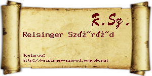 Reisinger Szórád névjegykártya